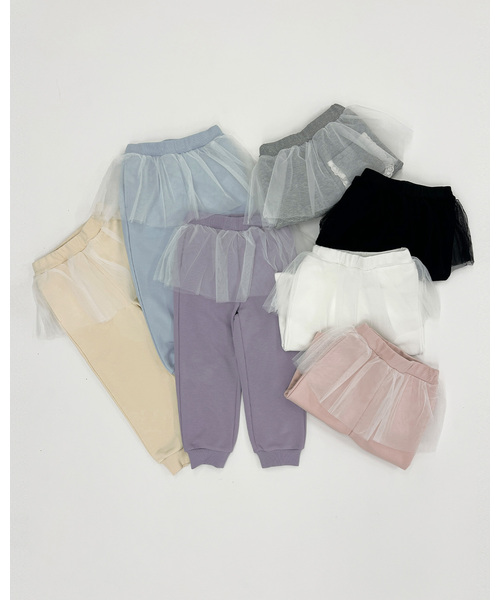 Lycee mine(リセマイン)の「【Lycee mine バレエシリーズ】【セットアップ可】チュールスカート付きスウェットパンツ【子供服】【キッズ】【女の子】(スウェットパンツ・キッズ・トップグレー/ブラック/アイボリー/ベビーピンク/ライトブルー/バイオレット/クリーム・140cm/130cm/120cm/150cm/100cm/110cm)」の17枚目の写真