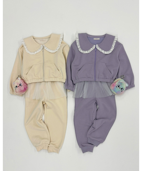 Lycee mine(リセマイン)の「【Lycee mine バレエシリーズ】【セットアップ可】チュールスカート付きスウェットパンツ【子供服】【キッズ】【女の子】(スウェットパンツ・キッズ・トップグレー/ブラック/アイボリー/ベビーピンク/ライトブルー/バイオレット/クリーム・140cm/130cm/120cm/150cm/100cm/110cm)」の16枚目の写真