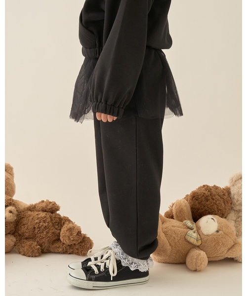 Lycee mine（リセマイン）の「【Lycee mine バレエシリーズ】【セットアップ可】チュールスカート付きスウェットパンツ（スウェットパンツ・キッズ・トップグレー/ブラック/アイボリー/ベビーピンク/ライトブルー/バイオレット/クリーム・140cm/130cm/120cm/150cm/100cm/110cm）」の15枚目の写真