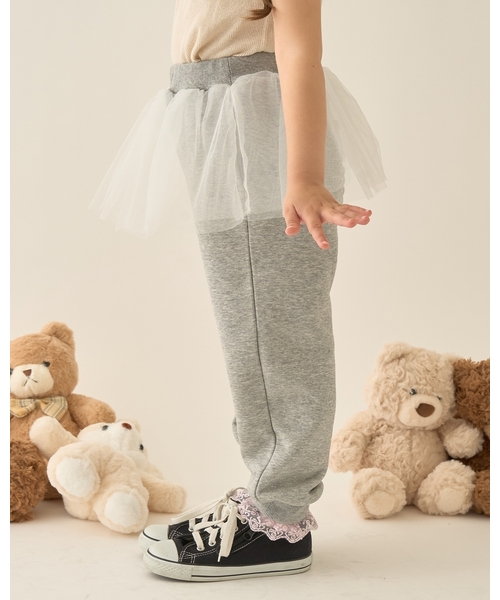 Lycee mine（リセマイン）の「【Lycee mine バレエシリーズ】【セットアップ可】チュールスカート付きスウェットパンツ（スウェットパンツ・キッズ・トップグレー/ブラック/アイボリー/ベビーピンク/ライトブルー/バイオレット/クリーム・140cm/130cm/120cm/150cm/100cm/110cm）」の13枚目の写真