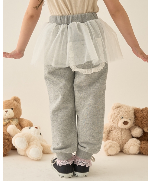 Lycee mine（リセマイン）の「【Lycee mine バレエシリーズ】【セットアップ可】チュールスカート付きスウェットパンツ（スウェットパンツ・キッズ・トップグレー/ブラック/アイボリー/ベビーピンク/ライトブルー/バイオレット/クリーム・140cm/130cm/120cm/150cm/100cm/110cm）」の12枚目の写真