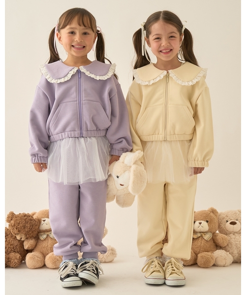 Lycee mine（リセマイン）の「【Lycee mine バレエシリーズ】【セットアップ可】チュールスカート付きスウェットパンツ（スウェットパンツ・キッズ・トップグレー/ブラック/アイボリー/ベビーピンク/ライトブルー/バイオレット/クリーム・140cm/130cm/120cm/150cm/100cm/110cm）」の11枚目の写真