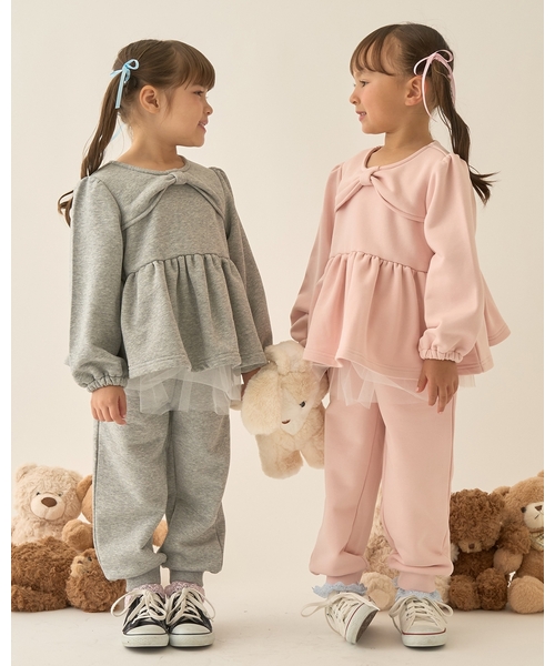 Lycee mine（リセマイン）の「【Lycee mine バレエシリーズ】【セットアップ可】チュールスカート付きスウェットパンツ（スウェットパンツ・キッズ・トップグレー/ブラック/アイボリー/ベビーピンク/ライトブルー/バイオレット/クリーム・140cm/130cm/120cm/150cm/100cm/110cm）」の10枚目の写真