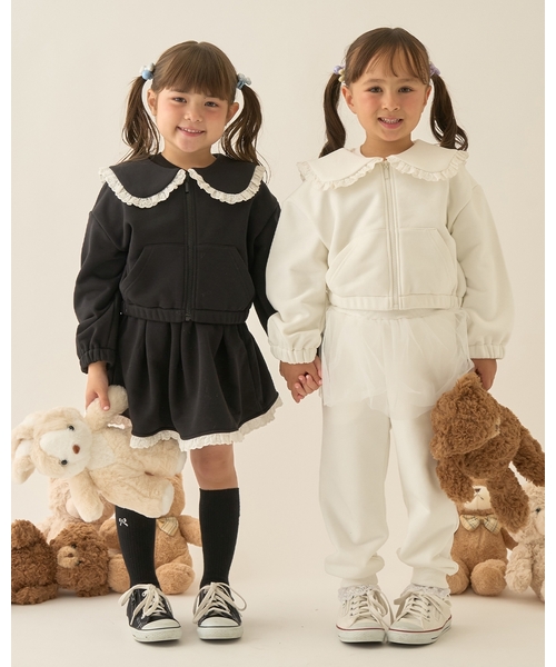 Lycee mine（リセマイン）の「【Lycee mine バレエシリーズ】【セットアップ可】チュールスカート付きスウェットパンツ（スウェットパンツ・キッズ・トップグレー/ブラック/アイボリー/ベビーピンク/ライトブルー/バイオレット/クリーム・140cm/130cm/120cm/150cm/100cm/110cm）」の9枚目の写真