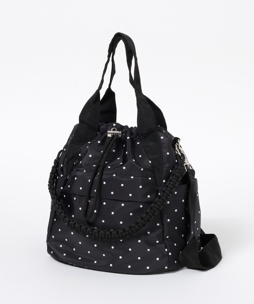 LEPSIM（レプシィム）の「【500mlペットボトルも入る】ユーティリティ巾着バッグ　633023【KKfashion紹介アイテム】（ショルダーバッグ・レディース・ブラック/カーキ/ライトグレー/レオパード/ドット・ONE SIZE）」の5枚目の写真