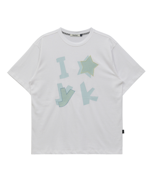 WaiKei(ワイケイ)の「YKチェックアプリケ半袖Tシャツホワイト(Tシャツ/カットソー・レディース・その他・0/1/2)」の3枚目の写真