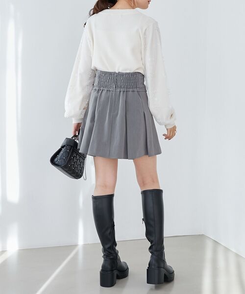 MAJESTIC LEGON(マジェスティックレゴン)の「パールチュールスリーブニット(ニット/セーター・レディース・ブラック/アイボリー/ブルー/ラベンダー/ピンク・MEDIUM)」の18枚目の写真