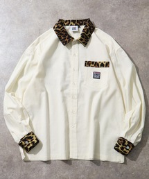 VISION STREET WEAR | 【VISION STREET WEAR/ヴィジョンストリートウェア】Faux Linen Leopard Shirt/リネンライク レオパード切替 シャツ(シャツ/ブラウス)
