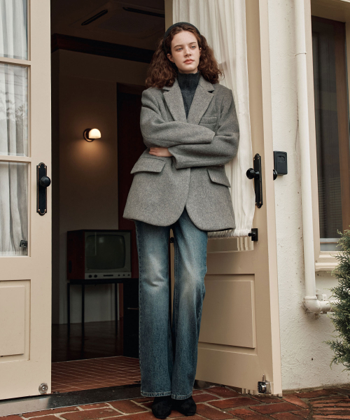 セール】ウールブレザーコート / グレー（チェスターコート