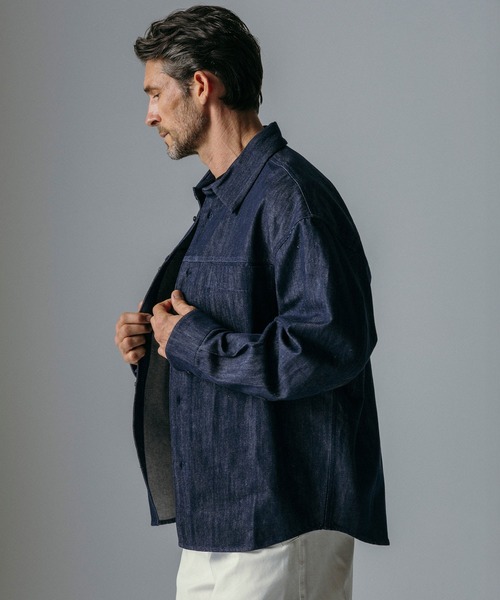 CIRCLEE（サークリー）の「CIRCLEE(サークリー)ソフトウォッシュデニム 長袖シャツ（シャツ/ブラウス・メンズ・ブルー・M）」の2枚目の写真