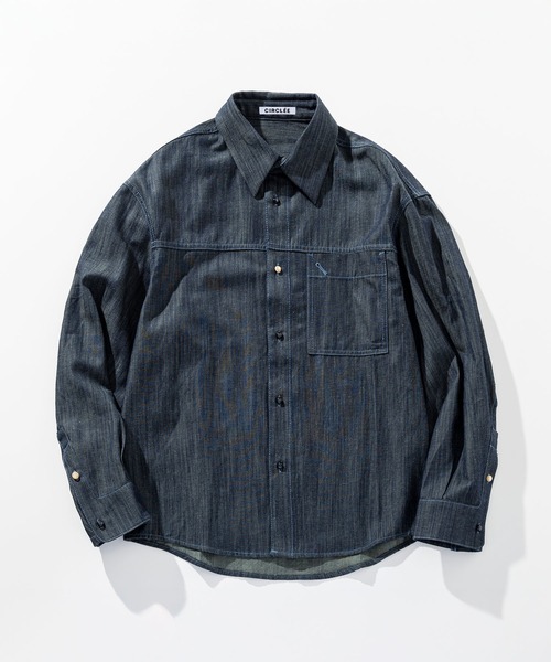 CIRCLEE（サークリー）の「CIRCLEE(サークリー)ソフトウォッシュデニム 長袖シャツ（シャツ/ブラウス・メンズ・ブルー・M）」の13枚目の写真