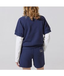 ADAUL（アダウル）の「エンドバッグレタリングハーフスウェットパンツ - ネイビー（その他パンツ）」