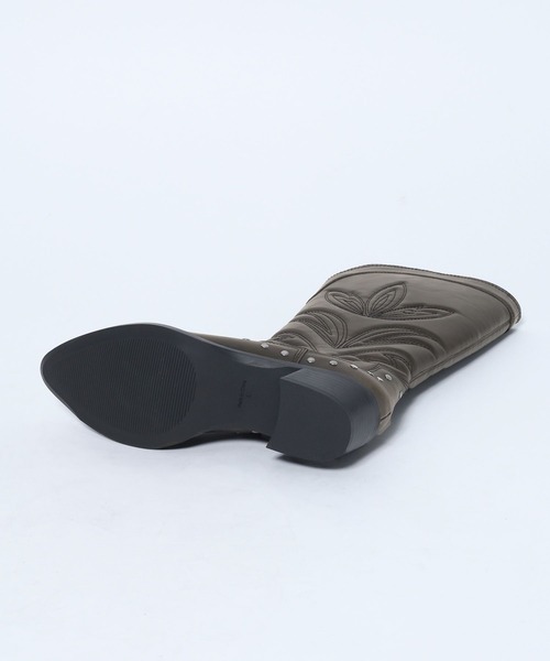 JEANASIS（ジーナシス）の「ローグミドルウエスタンブーツ【抗菌防臭テープ付き】/637649（ブーツ・レディース・ブラウン系その他/ブラック系その他・MEDIUM/LARGE）」の9枚目の写真