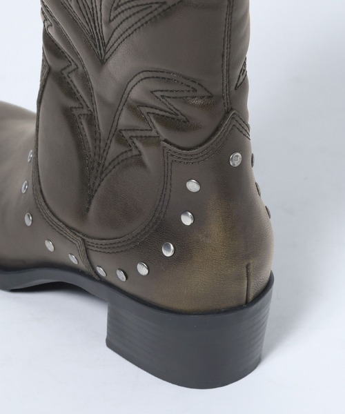 JEANASIS（ジーナシス）の「ローグミドルウエスタンブーツ【抗菌防臭テープ付き】/637649（ブーツ・レディース・ブラウン系その他/ブラック系その他・MEDIUM/LARGE）」の3枚目の写真