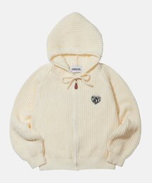 CHICKS（チックス）の「HOFE ニットフードフードジップTクリーム（ニット/セーター）」
