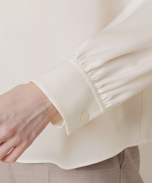 MACKINTOSH LONDON（マッキントッシュ ロンドン）の「トリアセテートジョーゼットブラウス（シャツ/ブラウス・レディース・オフホワイト/ブラック・40/38）」の10枚目の写真