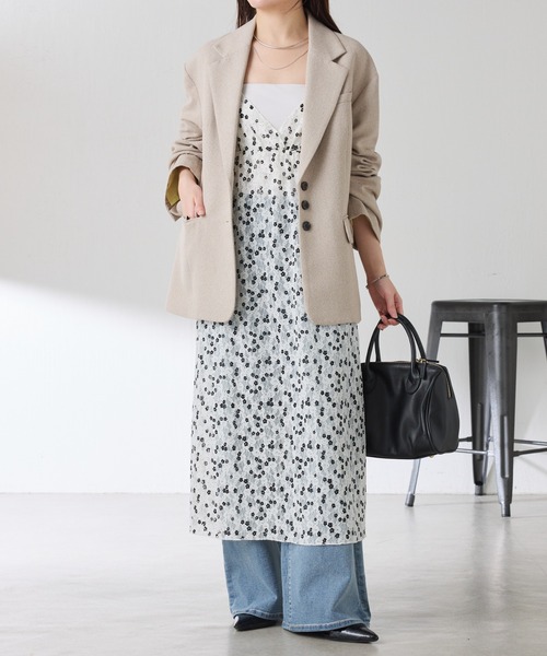 PROVOKE (プロヴォーク)の「PROVOKE別注/プリントレースキャミワンピース(ワンピース・レディース・ホワイト/ブラック・FREE)」の4枚目の写真