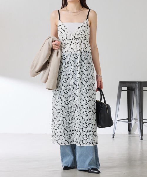 PROVOKE (プロヴォーク)の「PROVOKE別注/プリントレースキャミワンピース(ワンピース・レディース・ホワイト/ブラック・FREE)」の11枚目の写真