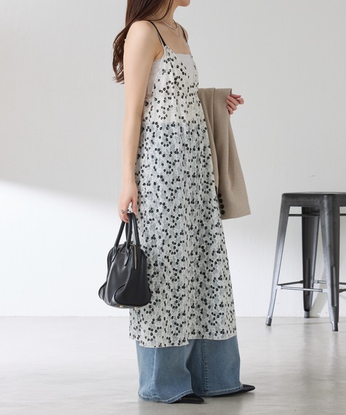 PROVOKE (プロヴォーク)の「PROVOKE別注/プリントレースキャミワンピース(ワンピース・レディース・ホワイト/ブラック・FREE)」の14枚目の写真