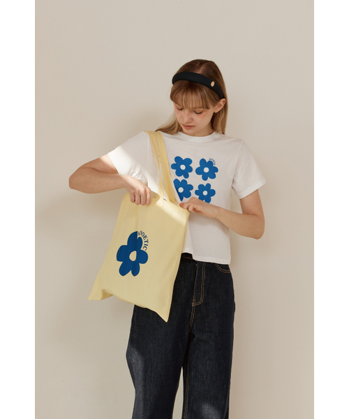 ANOETIC(アノエティック)の「ANC FLOWER ECO BAG_YELLOW(エコバッグ/サブバッグ・レディース・イエロー・FREE)」の3枚目の写真