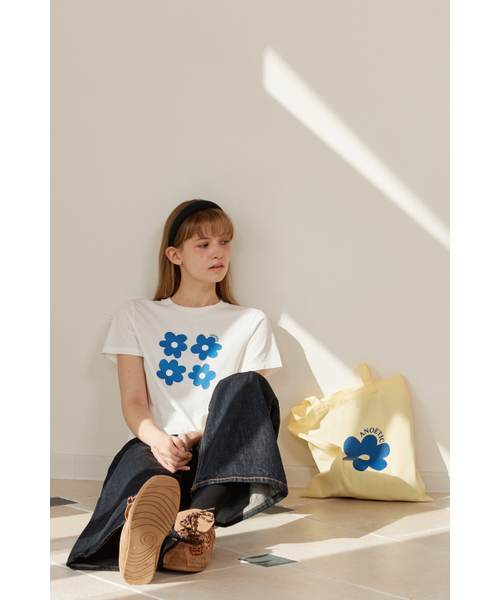 ANOETIC(アノエティック)の「ANC FLOWER ECO BAG_YELLOW(エコバッグ/サブバッグ・レディース・イエロー・FREE)」の4枚目の写真
