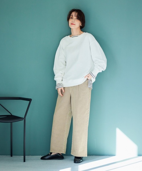 studio CLIP（スタディオクリップ）の「裏毛刺繍ロゴスウェット（スウェット・レディース・ライトブルー/ピンク/ホワイト/ネイビー・FREE）」の9枚目の写真