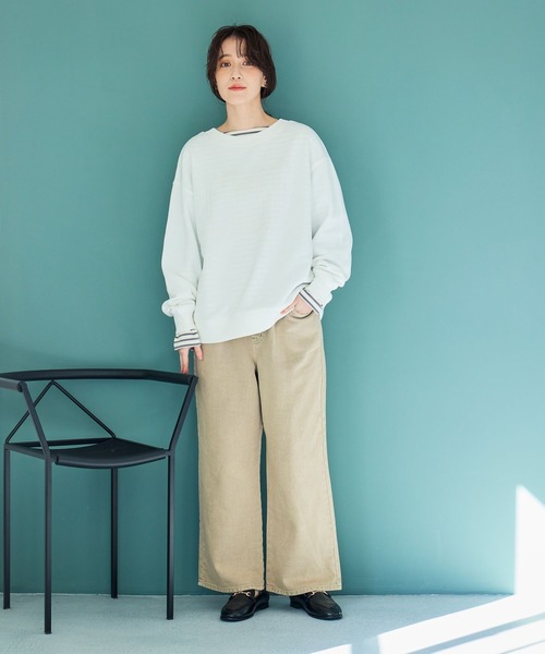 studio CLIP（スタディオクリップ）の「裏毛刺繍ロゴスウェット（スウェット・レディース・ライトブルー/ピンク/ホワイト/ネイビー・FREE）」の10枚目の写真