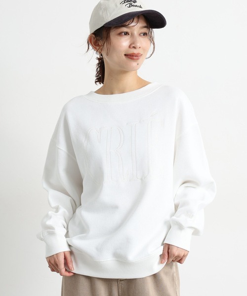 studio CLIP（スタディオクリップ）の「裏毛刺繍ロゴスウェット（スウェット・レディース・ライトブルー/ピンク/ホワイト/ネイビー・FREE）」の14枚目の写真