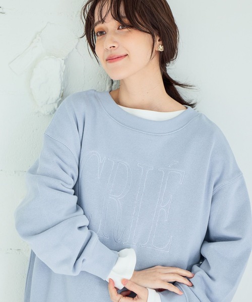 studio CLIP（スタディオクリップ）の「裏毛刺繍ロゴスウェット（スウェット・レディース・ライトブルー/ピンク/ホワイト/ネイビー・FREE）」の21枚目の写真