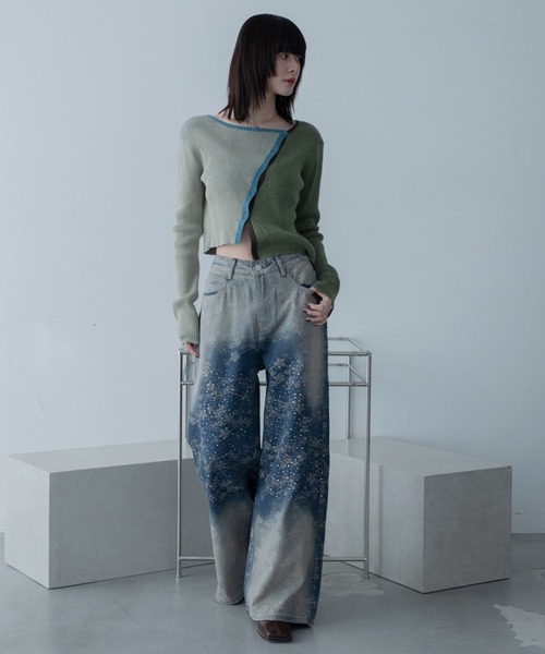 VACANCY（ヴァカンシー）の「ヴィンテージフラワー柄オーロラストーンデニム（デニムパンツ・レディース・ブルー・LARGE/MEDIUM/SMALL）」の20枚目の写真