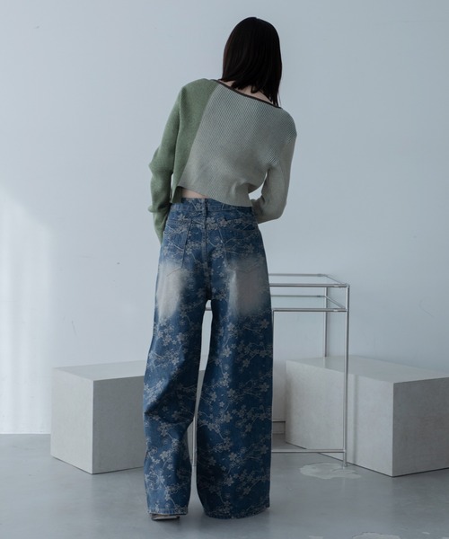 VACANCY（ヴァカンシー）の「ヴィンテージフラワー柄オーロラストーンデニム（デニムパンツ・レディース・ブルー・LARGE/MEDIUM/SMALL）」の21枚目の写真