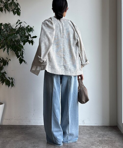 DouDou(ドゥドゥ)の「ダメージワイドデニム(デニムパンツ・レディース・ブルー/ブルー系その他・38/36)」の14枚目の写真