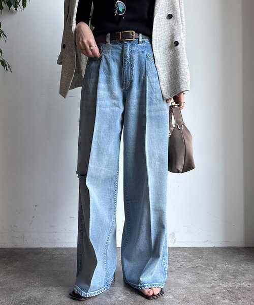 DouDou(ドゥドゥ)の「ダメージワイドデニム(デニムパンツ・レディース・ブルー/ブルー系その他・38/36)」の17枚目の写真