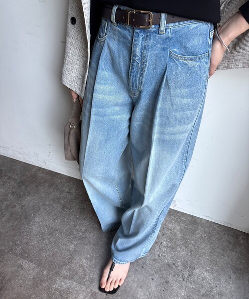 DouDou(ドゥドゥ)の「ダメージワイドデニム(デニムパンツ・レディース・ブルー/ブルー系その他・38/36)」の18枚目の写真