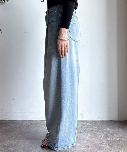 DouDou(ドゥドゥ)の「ダメージワイドデニム(デニムパンツ・レディース・ブルー/ブルー系その他・38/36)」の22枚目の写真