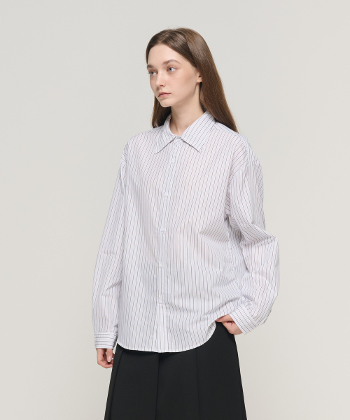 CARGOBROS FOR WOMAN(カーゴブロスフォーウィメン)の「ソフトストライプシャツ(ホワイト)(シャツ/ブラウス・レディース・その他・FREE)」の2枚目の写真