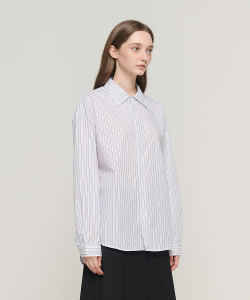 CARGOBROS FOR WOMAN(カーゴブロスフォーウィメン)の「ソフトストライプシャツ(ホワイト)(シャツ/ブラウス・レディース・その他・FREE)」の4枚目の写真