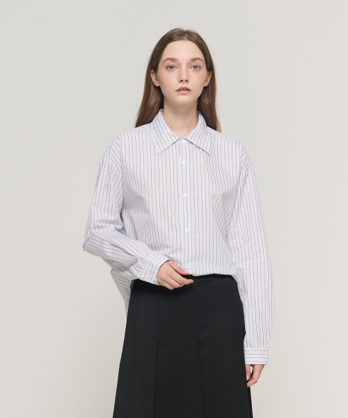 CARGOBROS FOR WOMAN(カーゴブロスフォーウィメン)の「ソフトストライプシャツ(ホワイト)(シャツ/ブラウス・レディース・その他・FREE)」の5枚目の写真