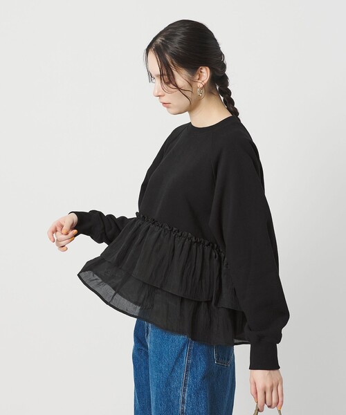 BEAUTY&YOUTH UNITED ARROWS（ビューティーアンドユースユナイテッドアローズ）の「【WEB限定】ティアード スウェットプルオーバー（スウェット・レディース・ブラック/グレー/オフホワイト・FREE）」の8枚目の写真