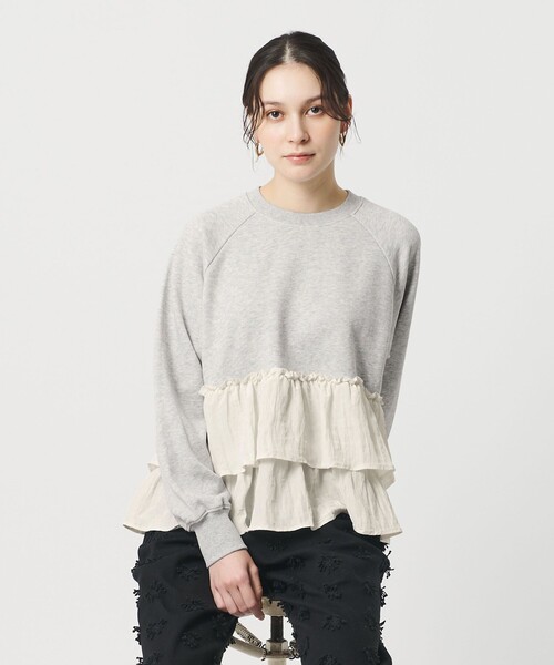 BEAUTY&YOUTH UNITED ARROWS（ビューティーアンドユースユナイテッドアローズ）の「【WEB限定】ティアード スウェットプルオーバー（スウェット・レディース・ブラック/グレー/オフホワイト・FREE）」の10枚目の写真