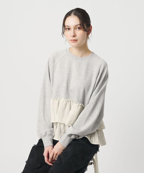 BEAUTY&YOUTH UNITED ARROWS（ビューティーアンドユースユナイテッドアローズ）の「【WEB限定】ティアード スウェットプルオーバー（スウェット・レディース・ブラック/グレー/オフホワイト・FREE）」の11枚目の写真