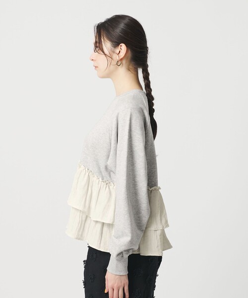 BEAUTY&YOUTH UNITED ARROWS（ビューティーアンドユースユナイテッドアローズ）の「【WEB限定】ティアード スウェットプルオーバー（スウェット・レディース・ブラック/グレー/オフホワイト・FREE）」の14枚目の写真