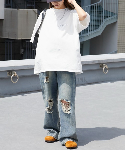 REMI RELIEF（レミレリーフ）の「REMI RELIEF/レミレリーフ HARD SP加工20/-天竺BIGサイズT(Self shot M) ヴィンテージTシャツ 2026年 夏 夏服（Tシャツ/カットソー・メンズ・ブラック/オフホワイト・M/L/XL）」の11枚目の写真