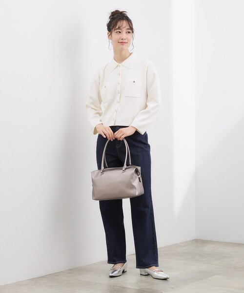 grove（グローブ）の「ロングハンドルボストン（ボストンバッグ・レディース・ブラック/シルバー系その他/ナチュラル・00）」の5枚目の写真