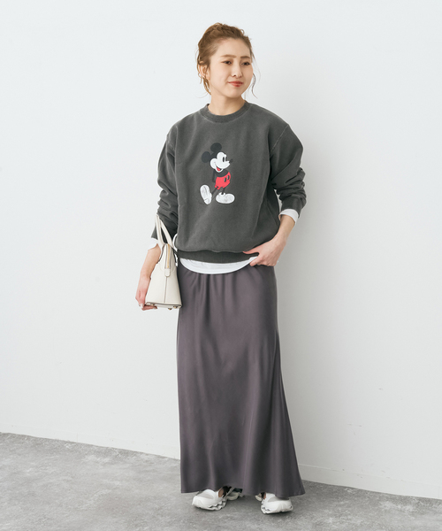 Spick & Span(スピックアンドスパン)の「ウォッシャブルキュプラ マキシスカート(スカート・レディース・チャコールグレー/モカ/ベージュ・36/38)」の4枚目の写真