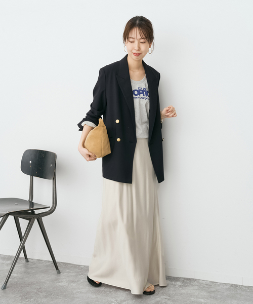 Spick & Span(スピックアンドスパン)の「ウォッシャブルキュプラ マキシスカート(スカート・レディース・チャコールグレー/モカ/ベージュ・36/38)」の6枚目の写真