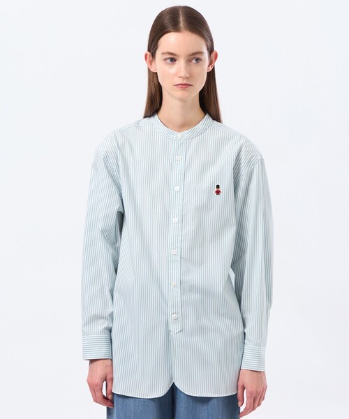 MACKINTOSH PHILOSOPHY(マッキントッシュ フィロソフィー)の「バッキンガムベア バンドカラーシャツ(シャツ/ブラウス・レディース・ピンク系その他2/パープル/グリーン系その他/ライトブルー・38)」の2枚目の写真