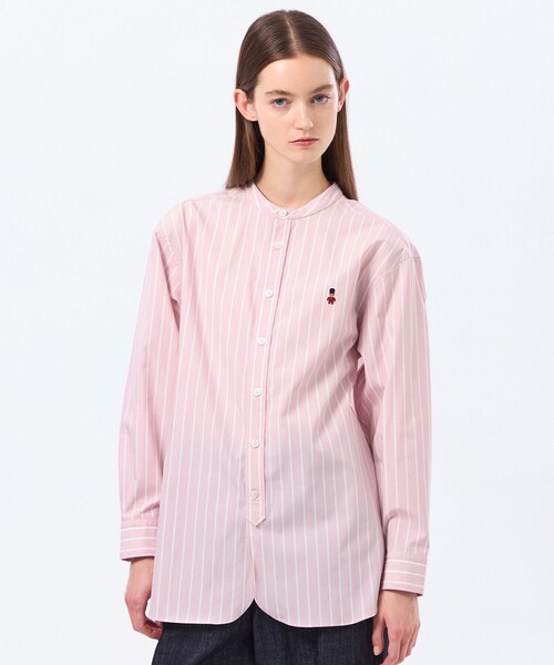 MACKINTOSH PHILOSOPHY(マッキントッシュ フィロソフィー)の「バッキンガムベア バンドカラーシャツ(シャツ/ブラウス・レディース・ピンク系その他2/パープル/グリーン系その他/ライトブルー・38)」の1枚目の写真