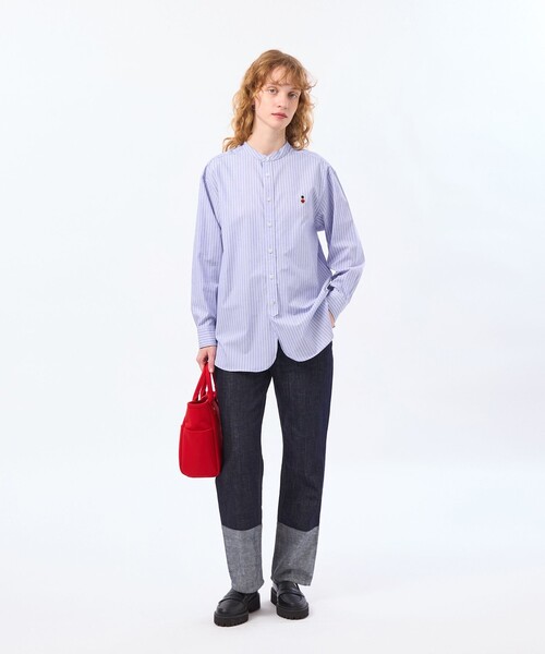 MACKINTOSH PHILOSOPHY(マッキントッシュ フィロソフィー)の「バッキンガムベア バンドカラーシャツ(シャツ/ブラウス・レディース・ピンク系その他2/パープル/グリーン系その他/ライトブルー・38)」の6枚目の写真