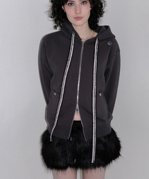 LOVECRAZYWILDMAN（ラブクレイジーワイルドマン）の「LCWM リングバンドウィーブ フードパーカー チャコール（パーカー）」